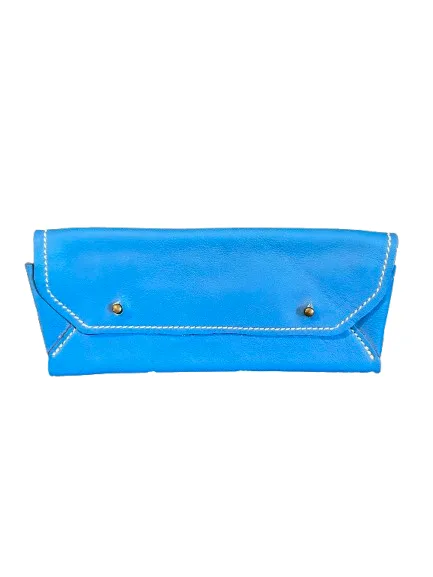 Étui lunettes cuir bleu Lexcia