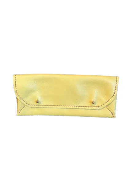 Étui lunettes cuir jaune métallisé