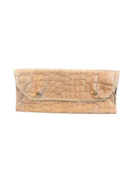 Étui lunettes cuir beige croco