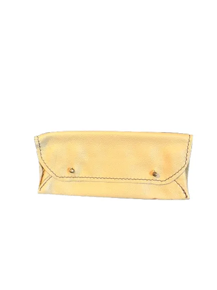 Étui lunettes cuir jaune pâle