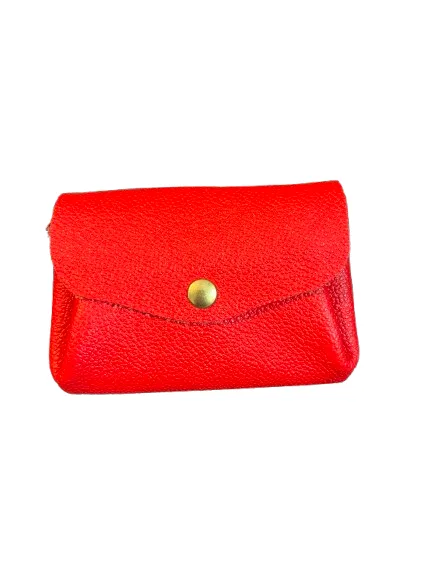 Porte monnaie complet rouge cuir