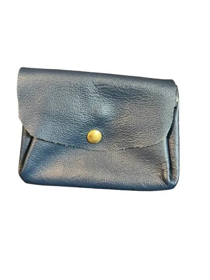Porte monnaie complet bleu métallisé