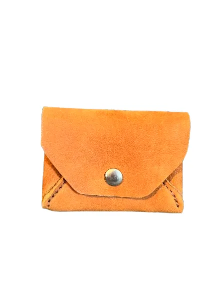 Porte monnaie daim jaune cuir
