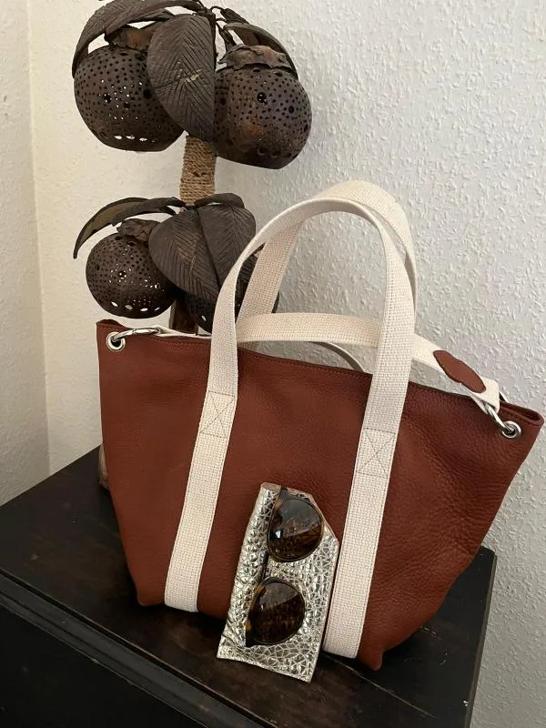 Sac à mains cuir coton Sac à mains cuir coton